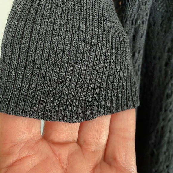 Eileen Fisher Silk Sheen Lace Cardigan Black Small - Picture 4 of 9